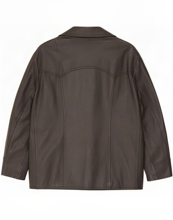 Vintage Mens Leather Jacket UK 36 Small Black