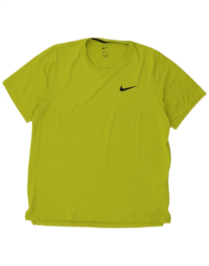 Nike Herren Dri Fit T-Shirt Top Large Grün Polyester