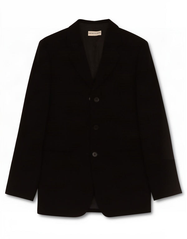 Emporio Armani Chaqueta tipo blazer de 3 botones para mujer IT 40 Small Poliéster negro
