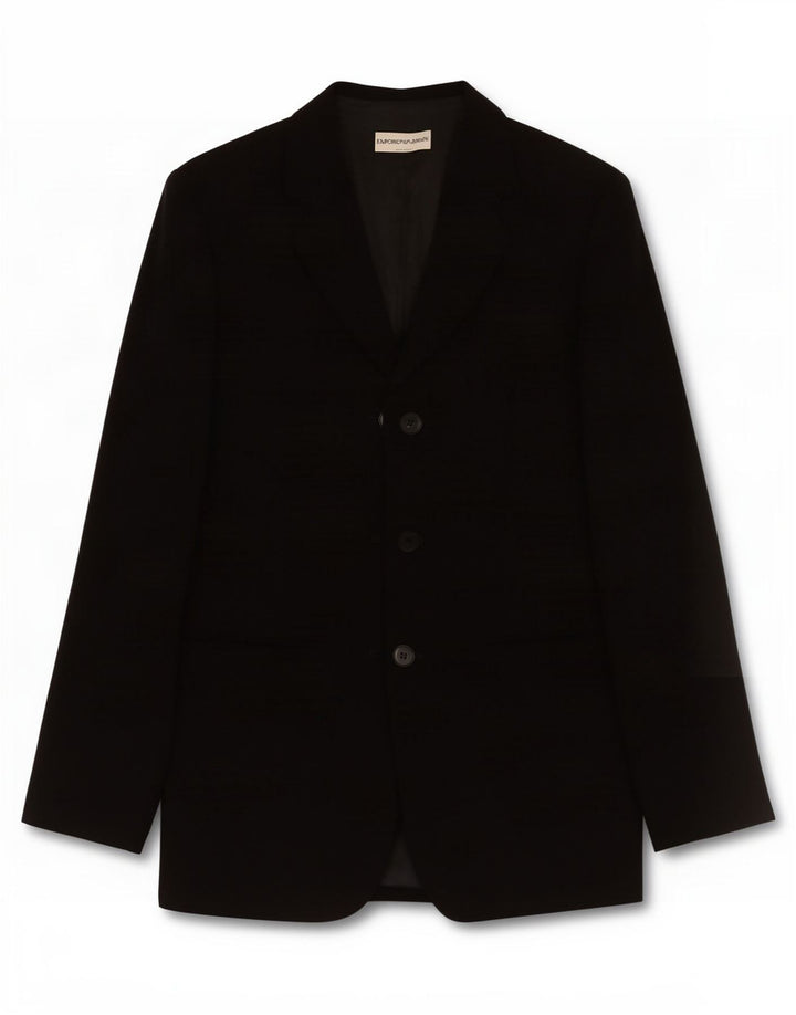 Emporio Armani Chaqueta tipo blazer de 3 botones para mujer IT 40 Small Poliéster negro