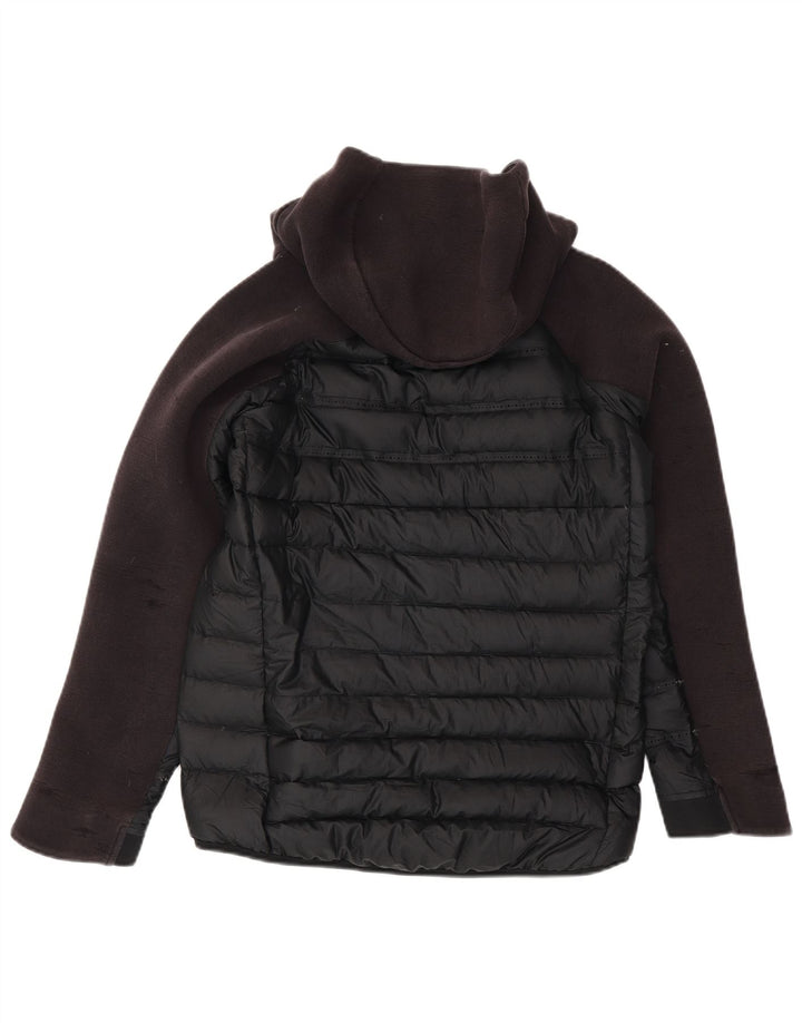 Nike Boys Hooded Padded Jacket 13-14 Years XL Black Colourblock Polyester