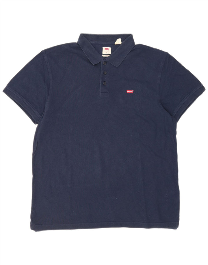 Levi's Mens Standard Polo Shirt Large Navy Blue Cotton