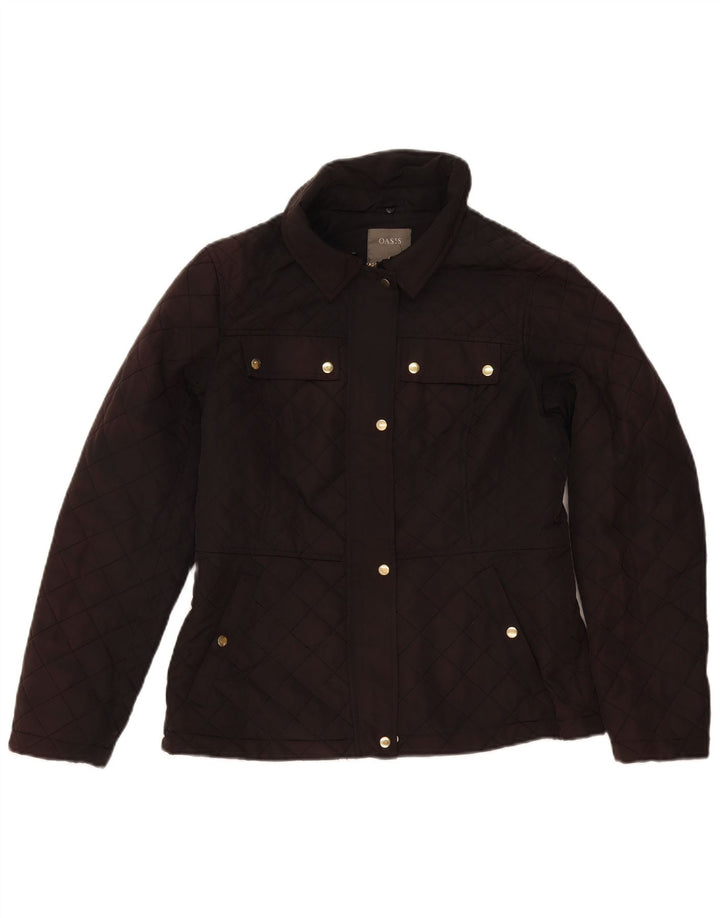 Oasis Damen Steppjacke UK 14 Medium Schwarz Polyester
