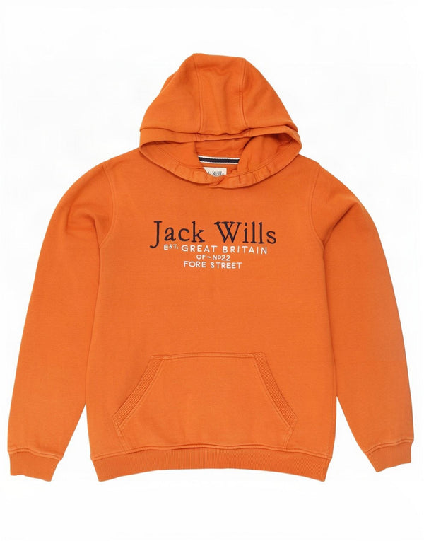 Jack Wills Sudadera con capucha para niño, 14-15 años, algodón naranja