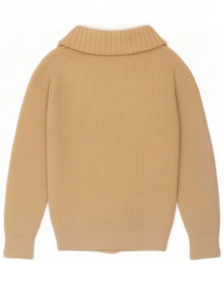 Maglione cardigan da uomo vintage in lana beige medio