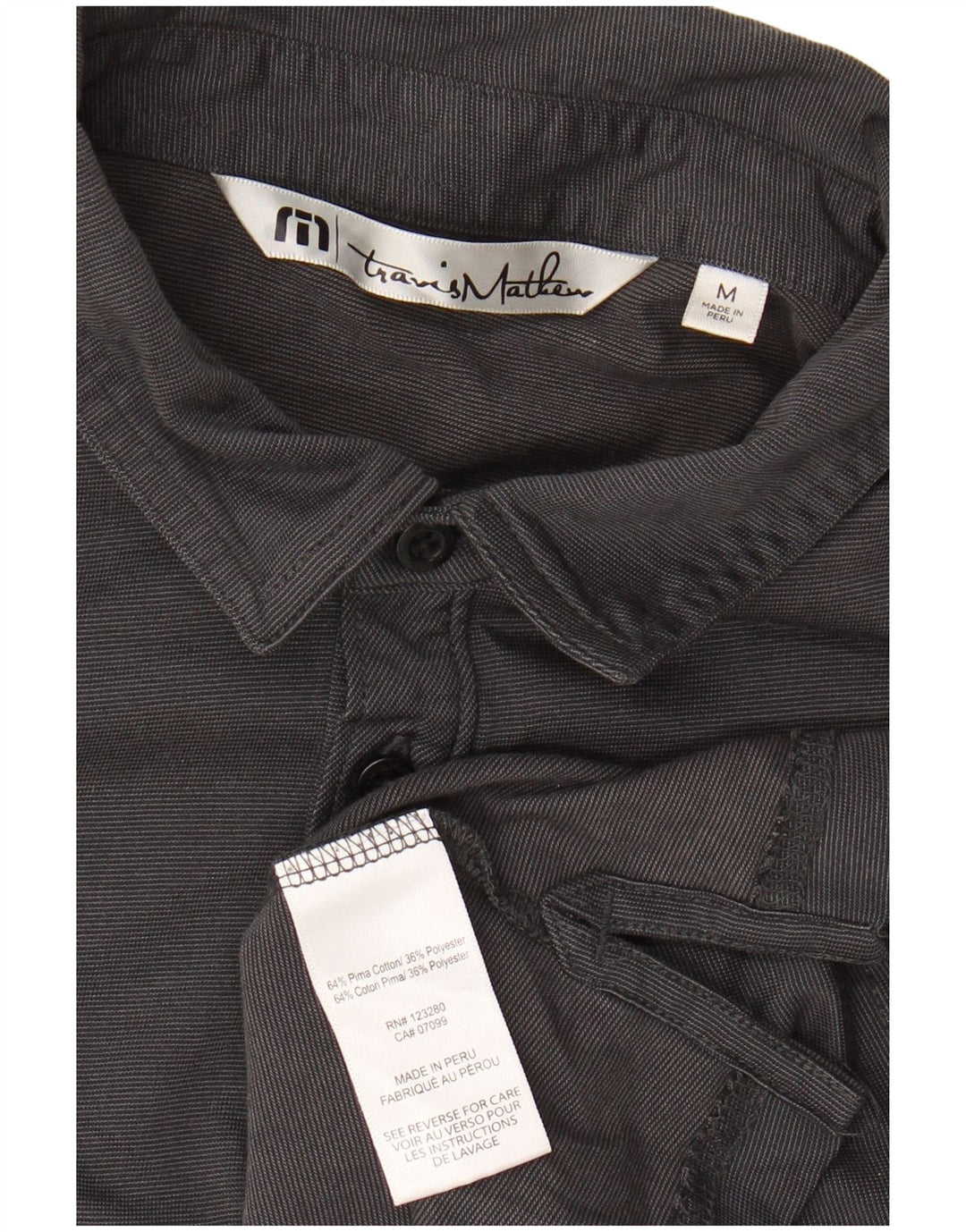 TRAVIS MATHEW Mens Polo Shirt Medium Black Cotton