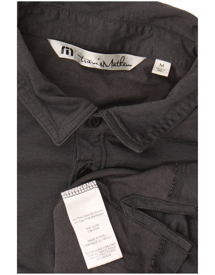 TRAVIS MATHEW Mens Polo Shirt Medium Black Cotton