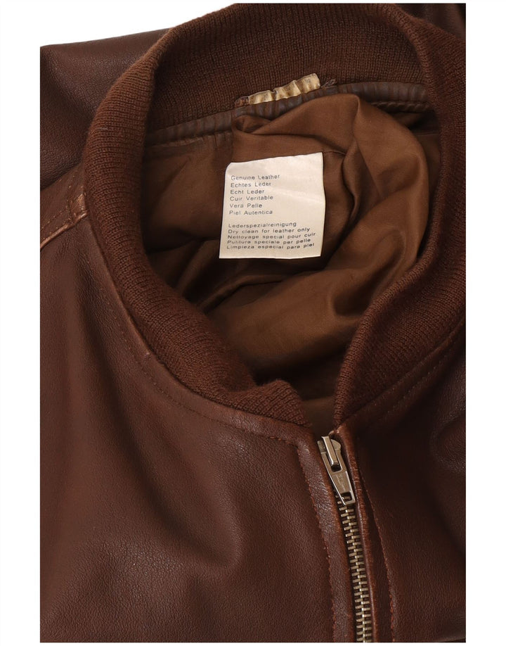 Vintage Mens Leather Jacket UK 40 Large Brown Leather