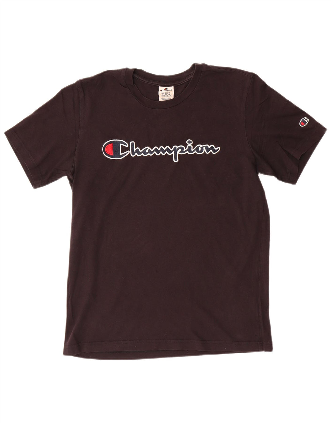 Champion Mens Graphic T-Shirt Top Medium Black
