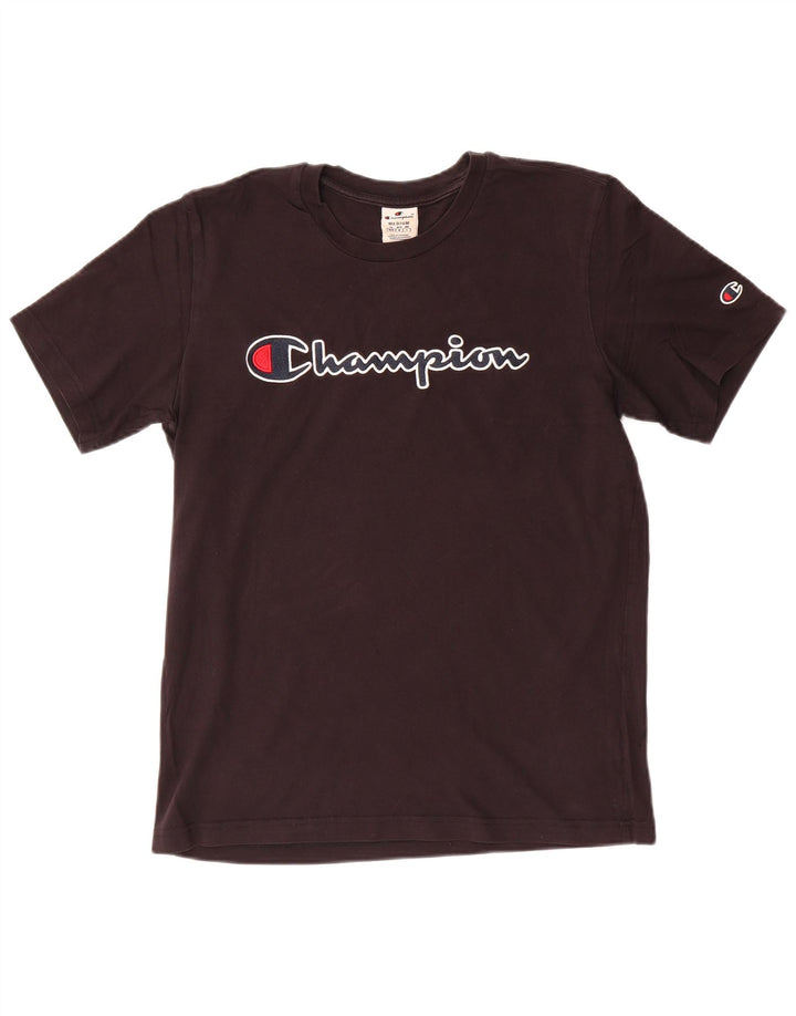 Champion Mens Graphic T-Shirt Top Medium Black