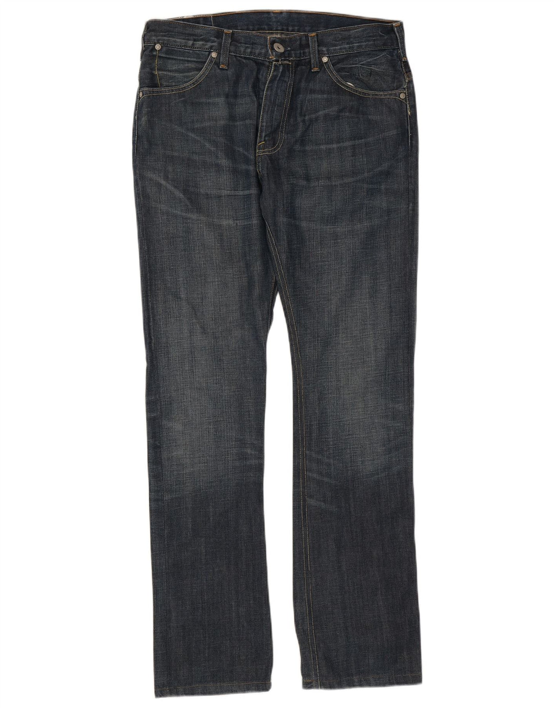 Levi's Mens Straight Jeans W33 L34 Navy Blue Cotton