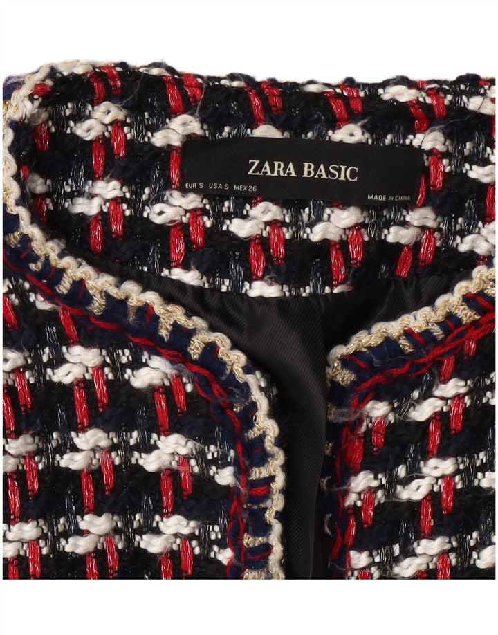 Zara Womens Regular Fit Blazer Jacket UK 10 Small Multicolored Check