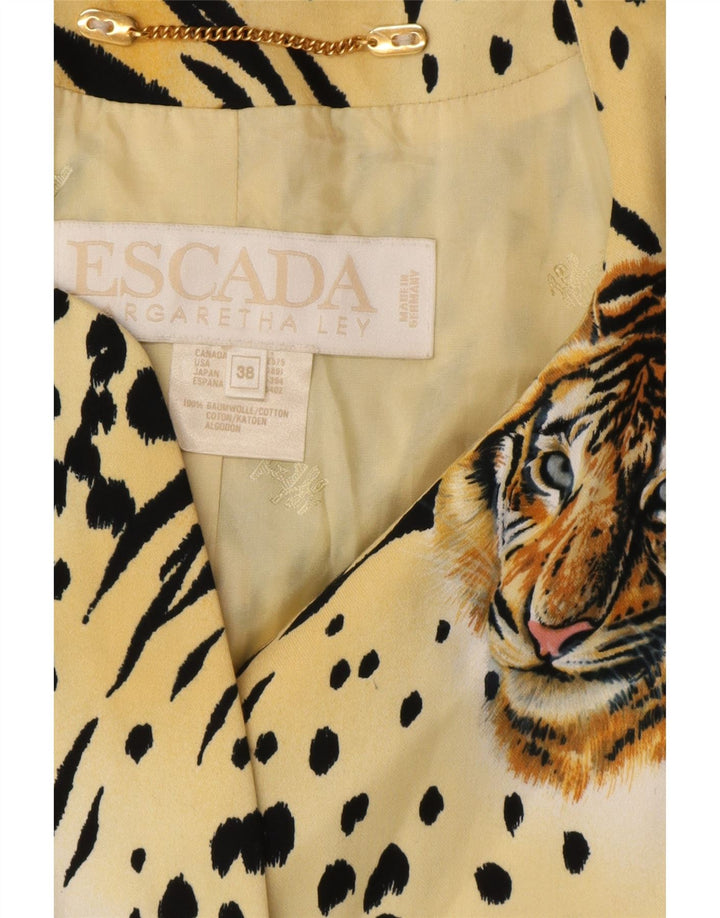 Jachetă Blazer cu mânecă scurtă pentru femei Escada EU 38 Galben mediu Designer