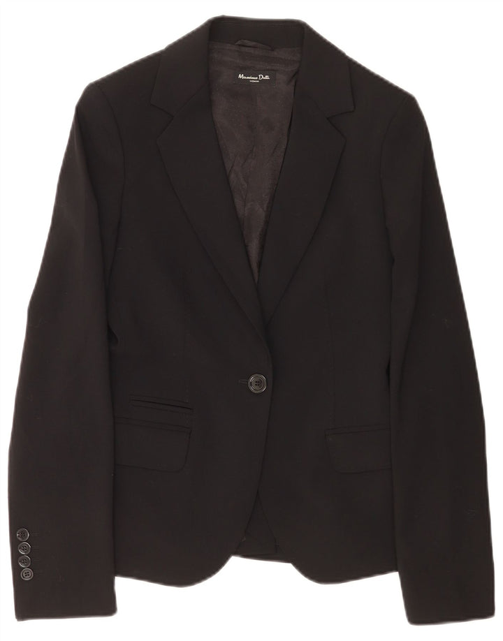 Jaqueta blazer feminina Massimo Dutti com 1 botão UE 38 pequena lã preta