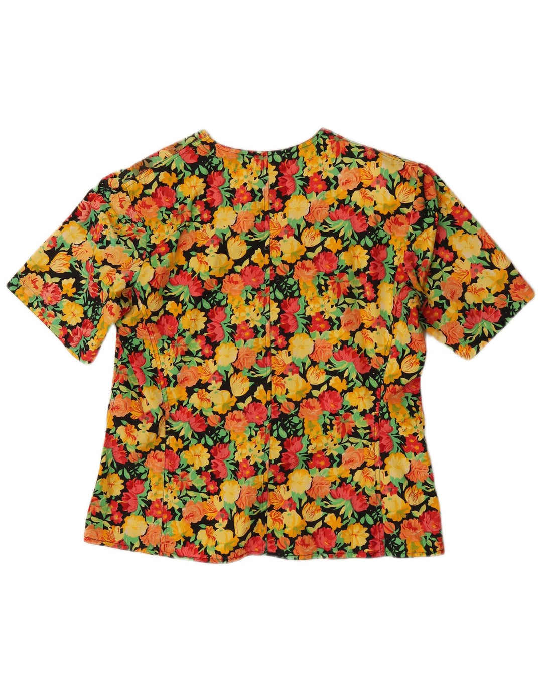 VINTAGE Dame 3-knaps blazerjakke IT 46 Stor flerfarvet blomster