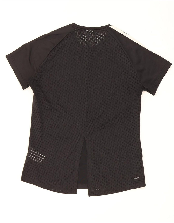 Adidas Damen Climalite T-Shirt Top UK 12/14 Medium Schwarz Polyester