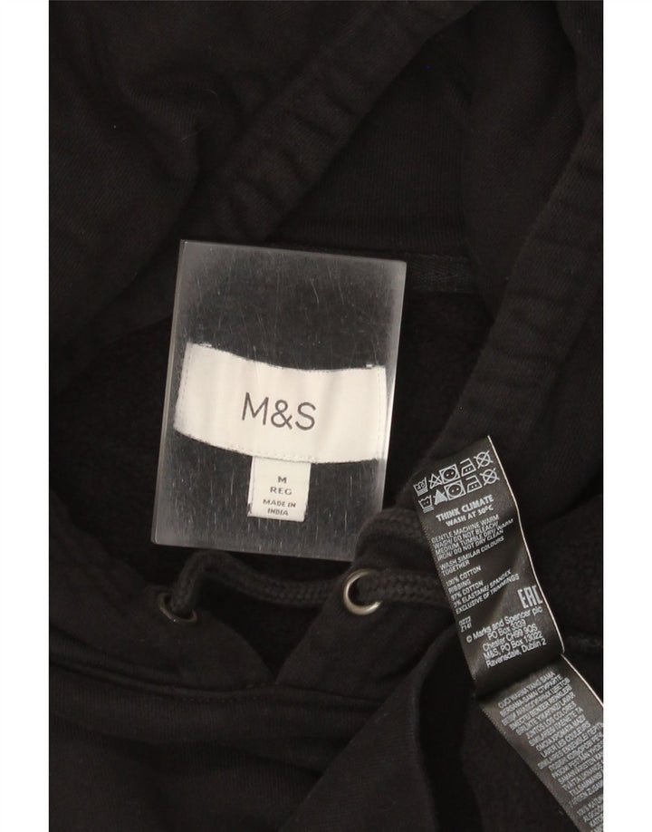 Marks & Spencer Mens Hoodie Jumper Medium Black Cotton