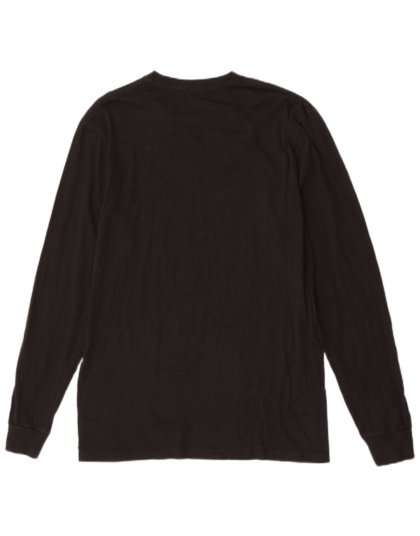 Quiksilver Mens Regular Fit Graphic T-Shirt Long Sleeve Medium Black Cotton