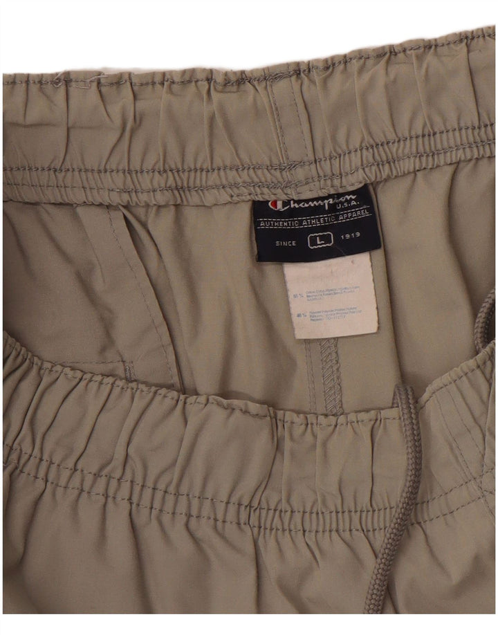 Champion Mens Capri Tracksuit Trousers Large  Beige Cotton