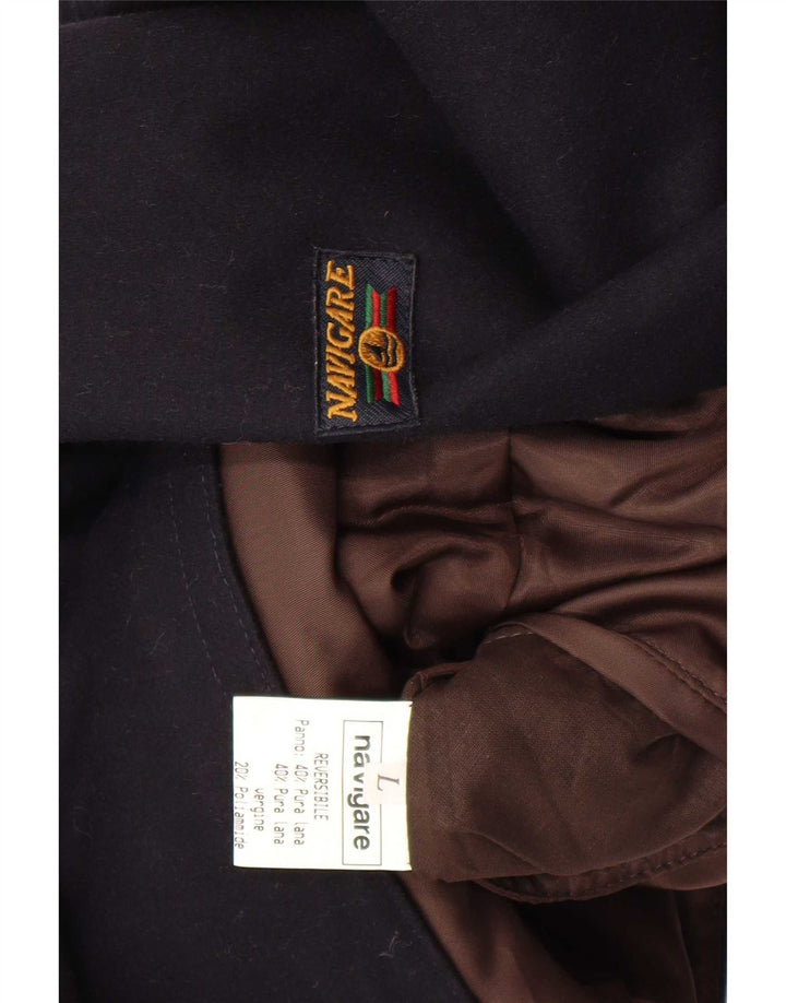 Navigare Mens Utility Jacket UK 40 Large Navy Blue Wool