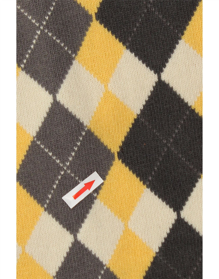 Tom Tailor Uomo Maglione Girocollo Maglione Grande Lana Argyle/Diamante Giallo