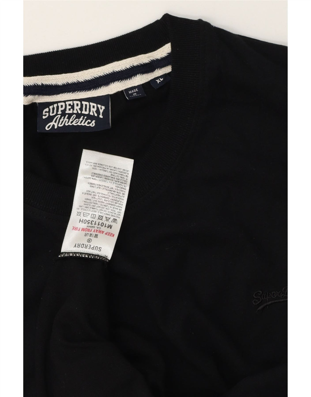 SUPERDRY Mens T-Shirt Top XL Black Cotton