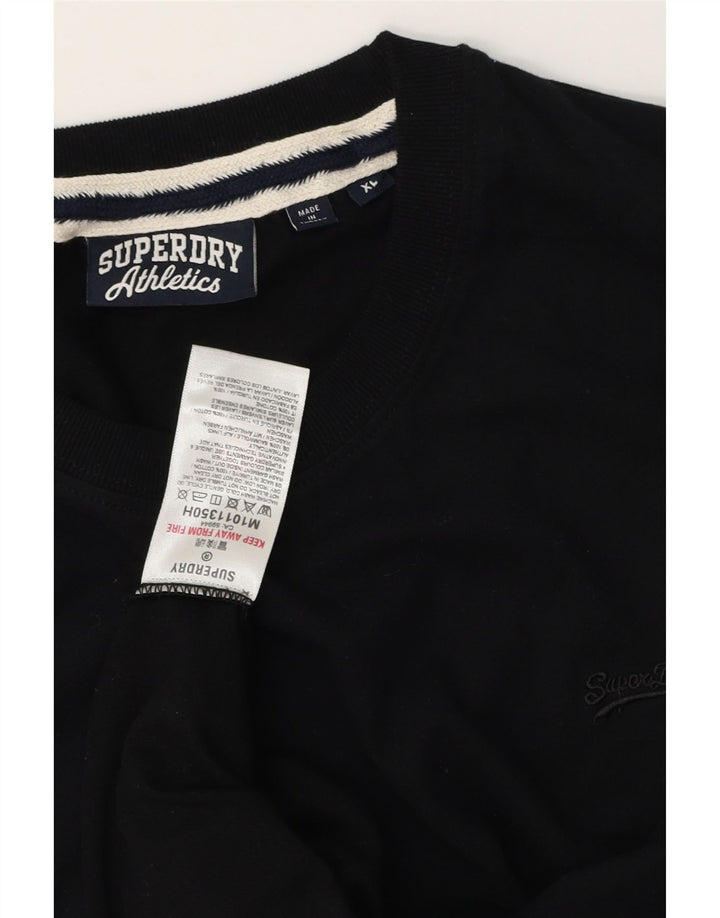 SUPERDRY Mens T-Shirt Top XL Black Cotton