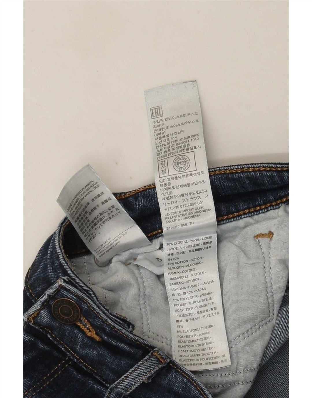 Levi's Damen 712 Slim Jeans W27 L30 Blaues Lyocell