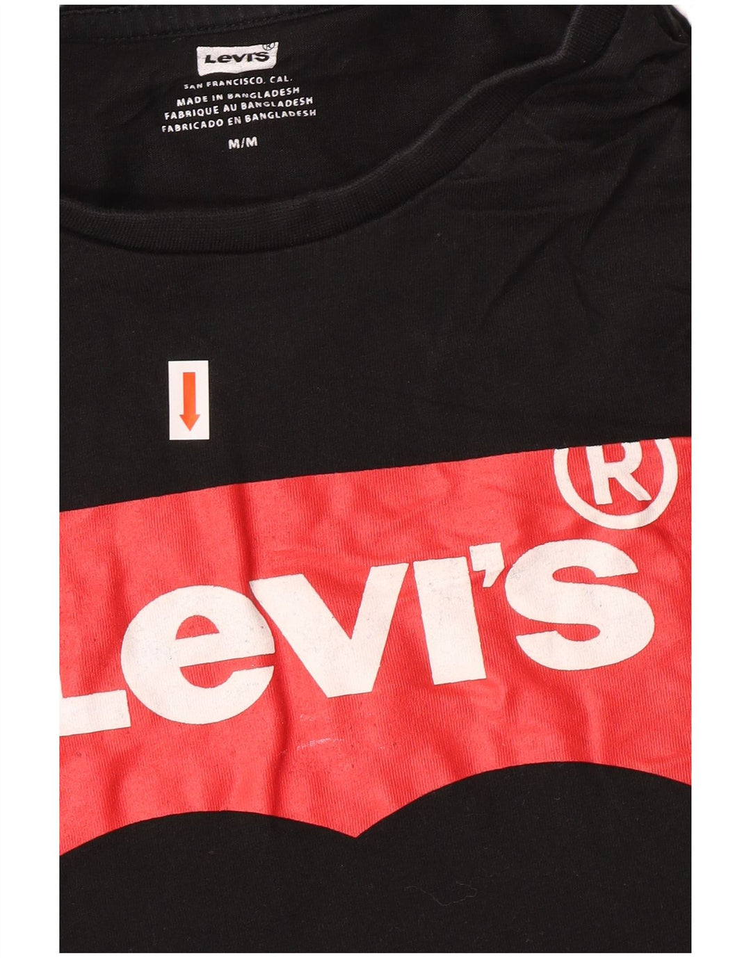 Levi's Mens Graphic T-Shirt Top Medium Black Cotton