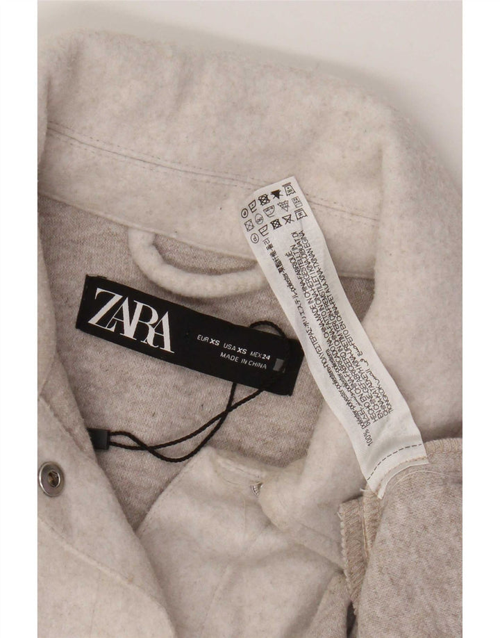 Zara Womens Shacket Jacket UK 6 XS Beige Polyester