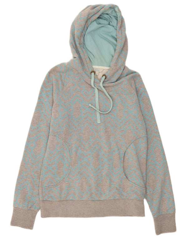 Fat Face Damen Kapuzenpullover UK 10 Small Graue geometrische Baumwolle