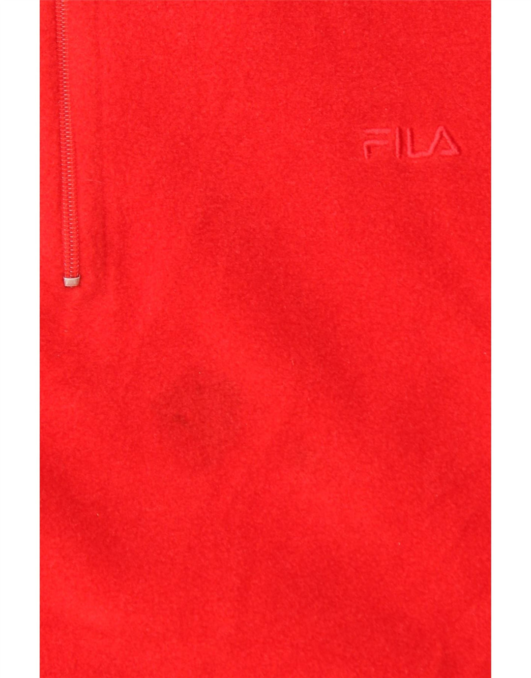 FILA Mens Zip Neck Fleece Jumper IT 54 XL Red Polyester