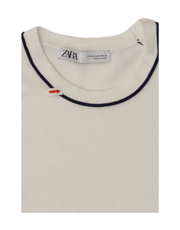ZARA Womens Vest Tank Top UK 14 Medium White Vintage Zara and Second-Hand Zara from Messina Hembry 