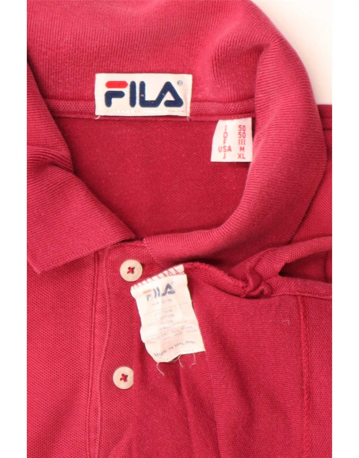 Camisa polo masculina Fila médio algodão rosa