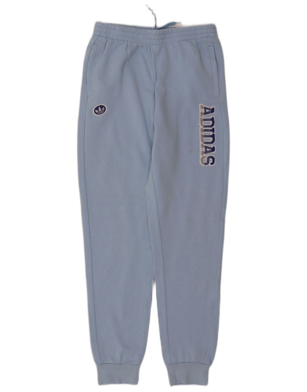 Adidas Girls Graphic Tracksuit Trousers Joggers 15-16 Years Blue Cotton