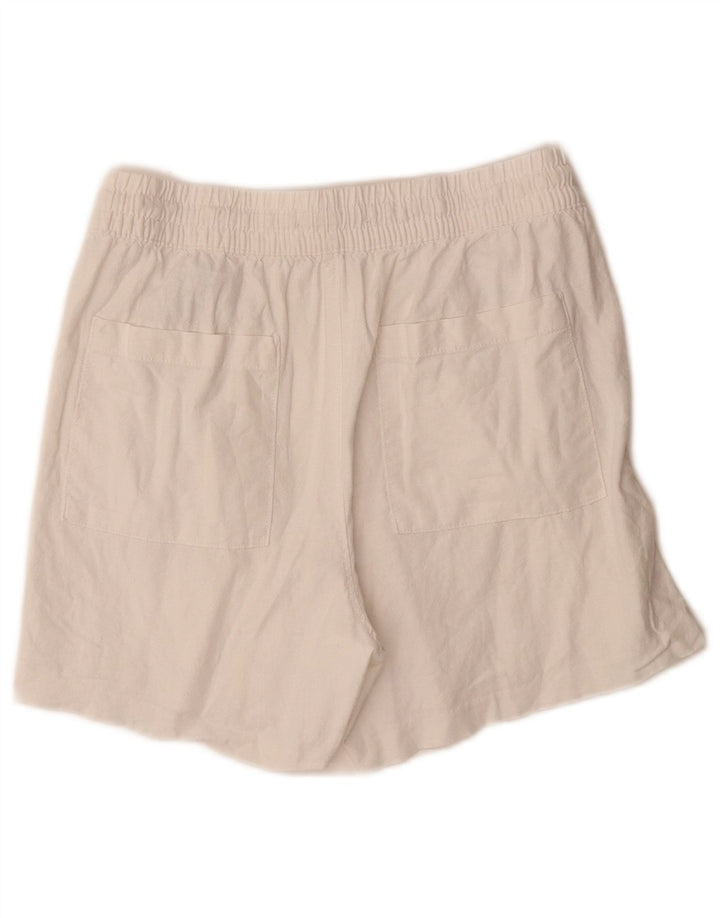 Marks & Spencer Womens Chino Shorts UK 10 Small W28 White Linen