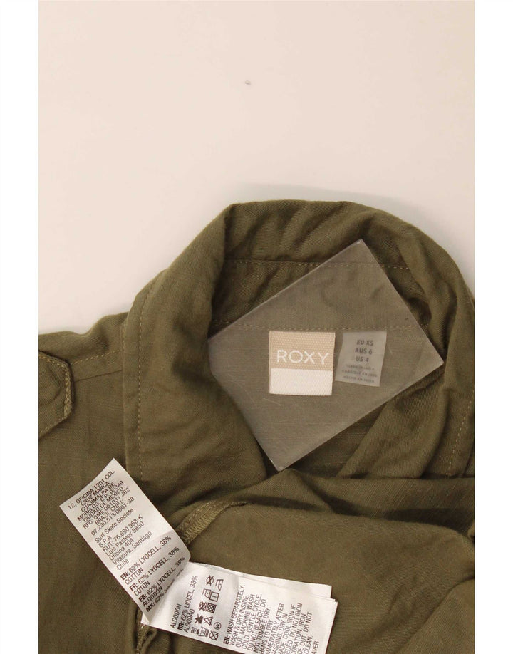 Camicia militare da donna Roxy US 4 Small Khaki Lyocell