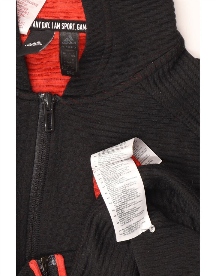 Adidas Boys Zip Hoodie Sweater 13-14 Years Black Polyester