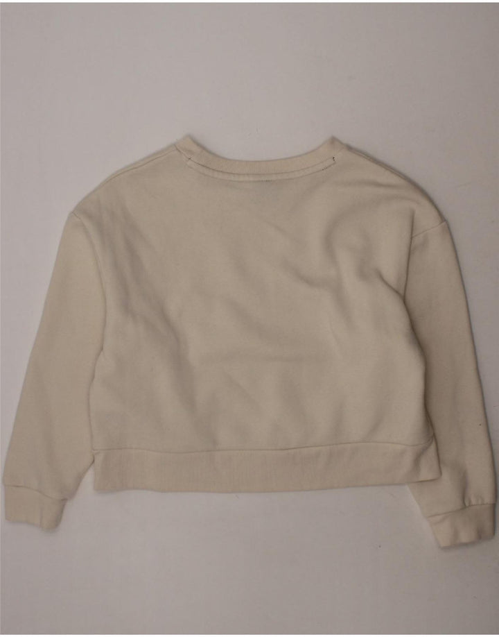 PUMA Girls Oversized Crop Sweatshirt Jumper 9-10 Years  Off White Cotton Vintage Puma and Second-Hand Puma from Messina Hembry 