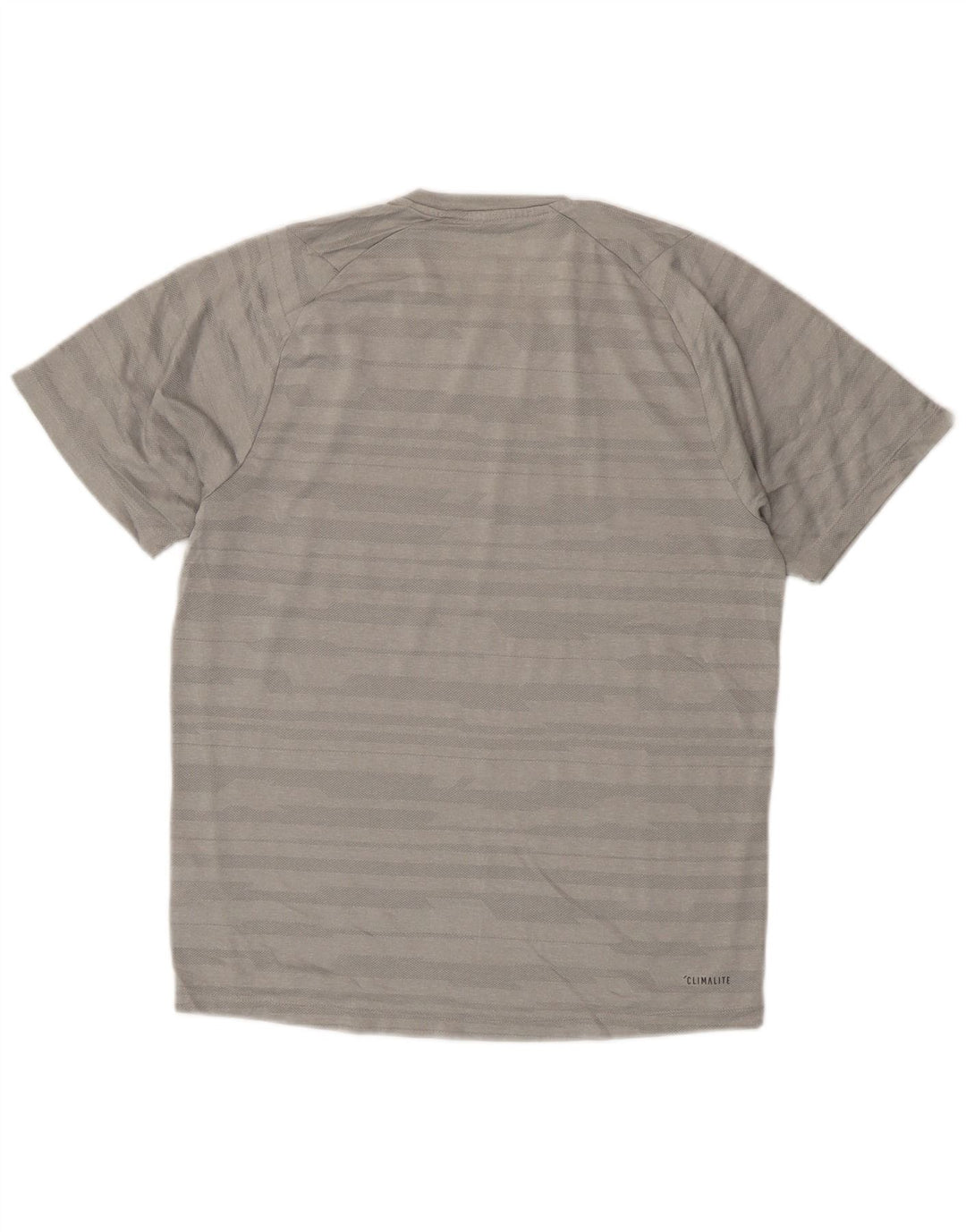 Adidas Mens Climalite T-Shirt Top Small Grey Striped Polyester