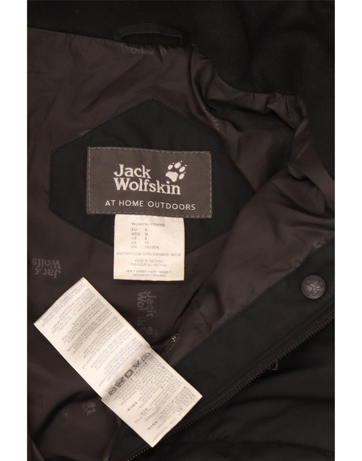 Jack Wolfskin Damen Kapuzenmantel, gepolstert, UK 10, Größe S, Schwarz, Polyester