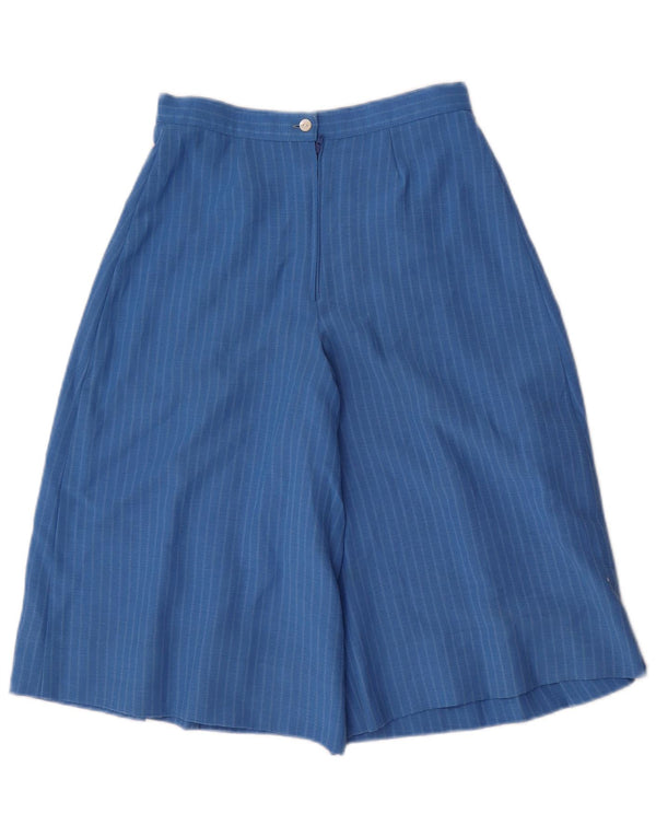 Pantaloncini bermuda vintage da donna con culotte IT 40 piccoli W24 blu gessato
