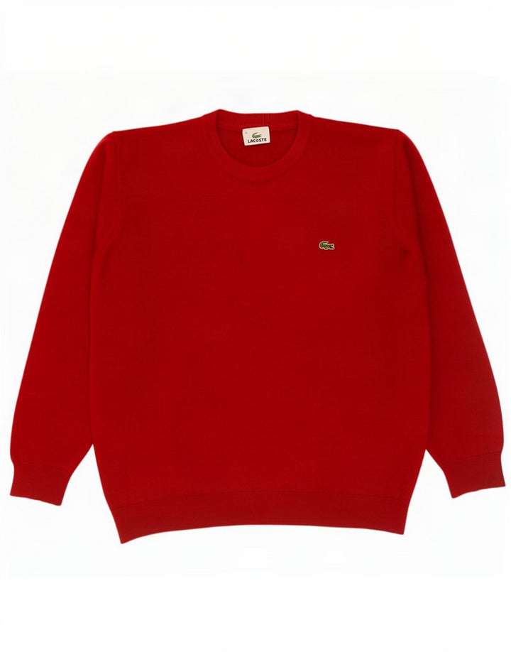 Maglione maglione girocollo da uomo Lacoste taglia 5 grande lana rossa