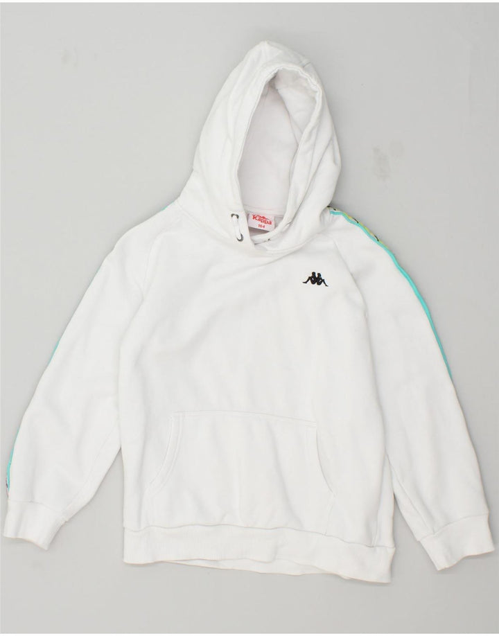 KAPPA Girls Graphic Hoodie Jumper 13-14 Years White Cotton | Vintage Kappa | Thrift | Second-Hand Kappa | Used Clothing | Messina Hembry 