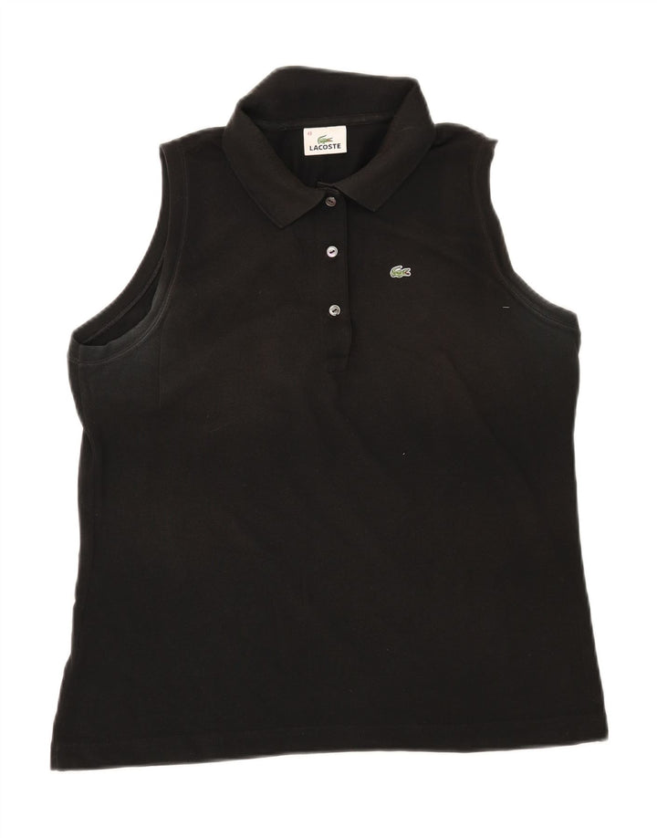 Lacoste Womens Sleeveless Polo Shirt Size 48 XL Black