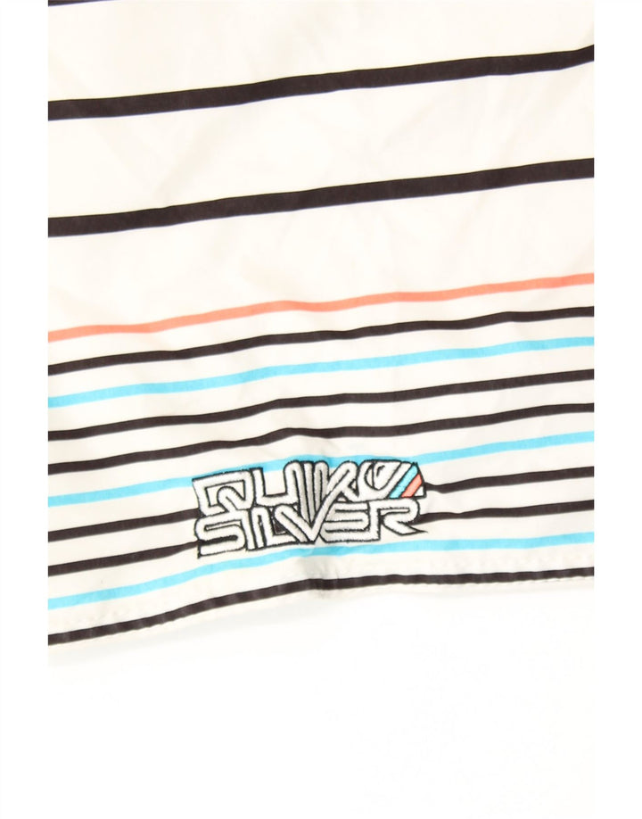 Pantaloncini da bagno da uomo QUIKSILVER a righe bianche medie