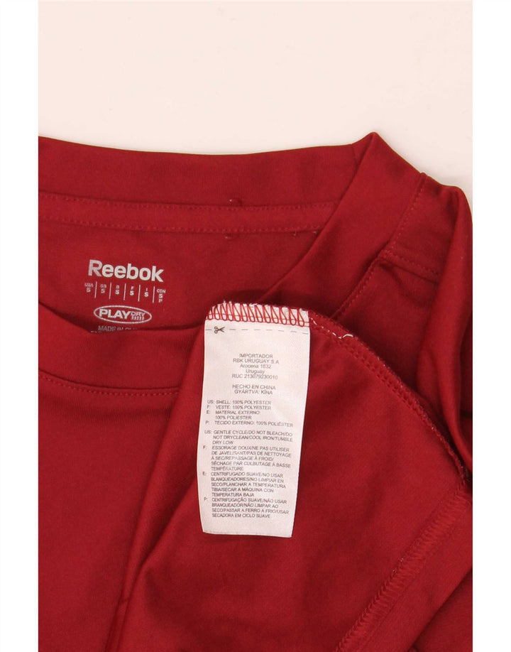 Reebok T-Shirt Graphique Homme Petit Bordeaux Polyester