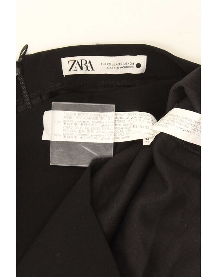 Zara Womens Top Long Sleeve UK 6 XS Black Polyester