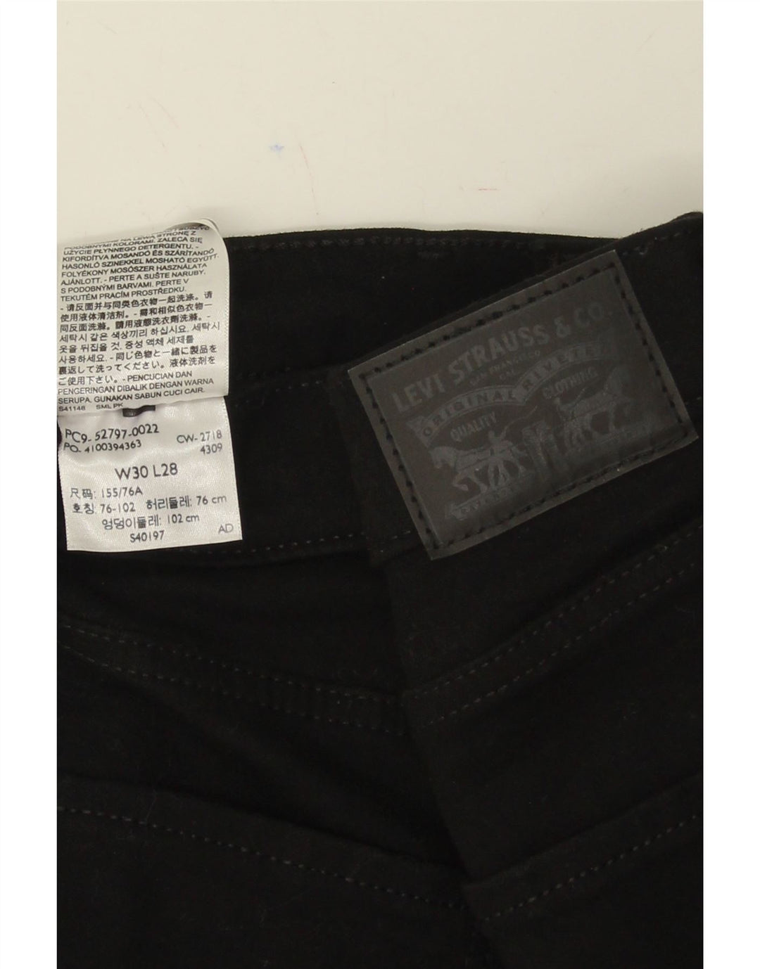 LEVI'S Womens Skinny Jeans W30 L28 Black Cotton Vintage Levi's and Second-Hand Levi's from Messina Hembry 