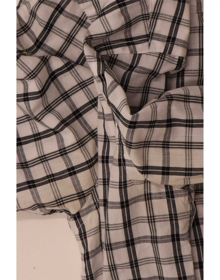 Pierre Cardin Chemise à manches courtes pour homme, coupe régulière, carreaux blancs moyens